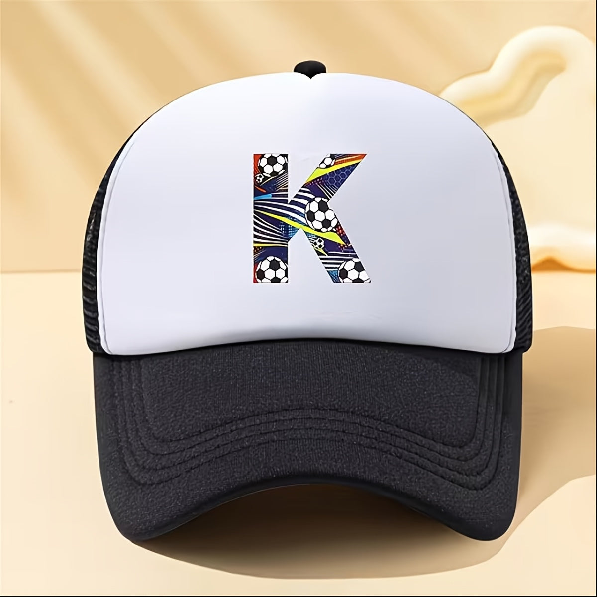 Boys' Breathable Soccer Alphabet Mesh Baseball Cap - Summer Style