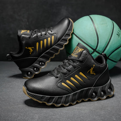 Men's Cushioned Non-Slip Casual Sneakers with Lace-Up
