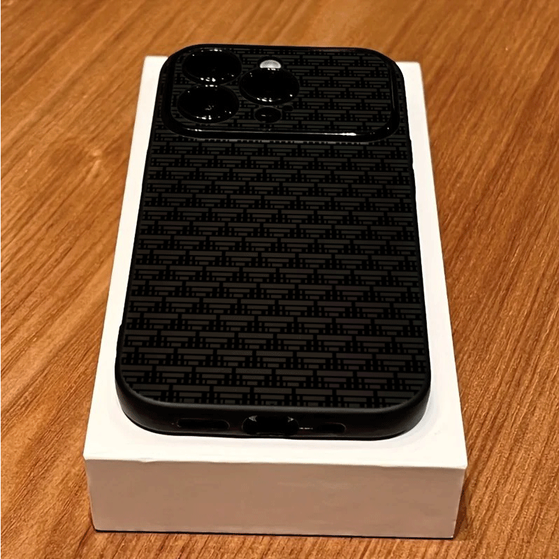 TPU Shockproof Phone Case with Monochrome Abstract Grid Pattern