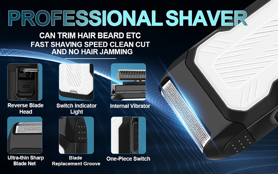 LQT 2/3 հատ էլեկտրական վարսահարդարման հավաքածու/Տղամարդկանց պրոֆեսիոնալ գեղեցկության և վարսահարդարման հավաքածու/Տոնական նվերների տուփ/Հարմար է ընտանիքների և վարսավիրանոցների համար/Թվային էկրան/LCD էկրան/USB լիցքավորիչ/Կատարյալ տոնական նվեր հայրիկի համար