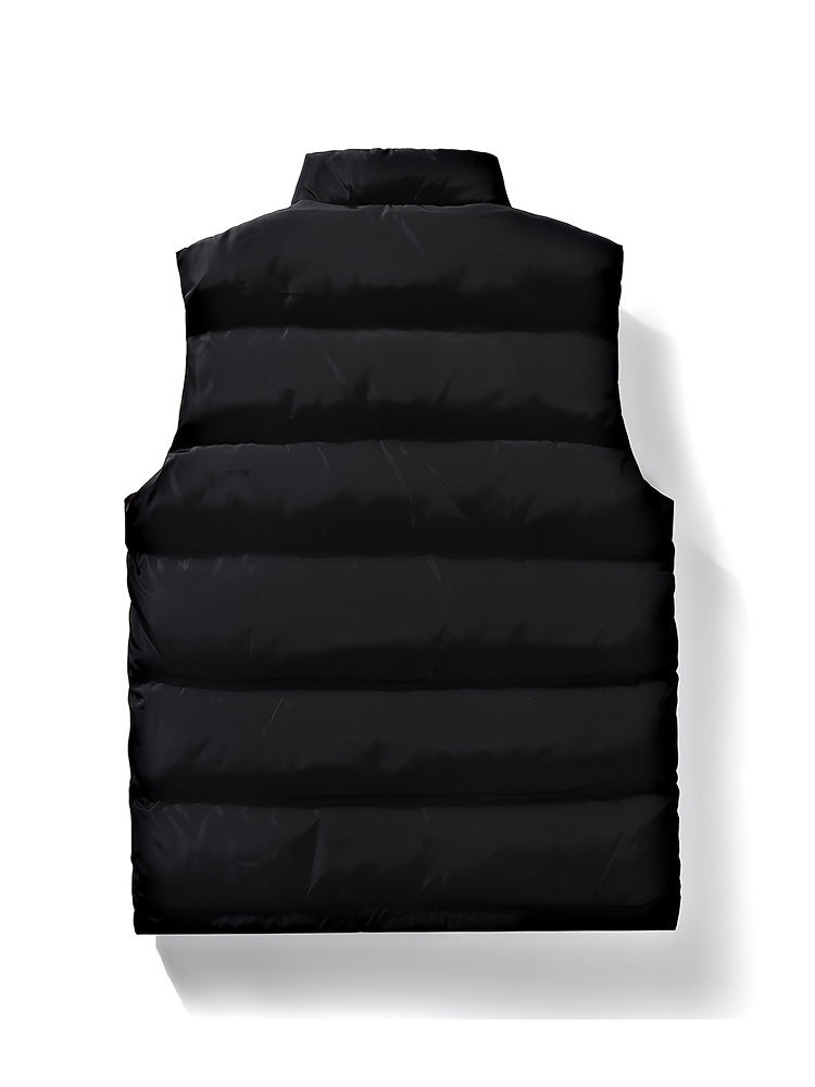 A Stylish New Men'S American-Style Vest, Featuring a Warm And Thick Black Design, Comfortable And Suitable for Winter, Lightweight And Foldable, Perfect for Skiing - ayq