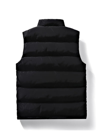 A Stylish New Men'S American-Style Vest, Featuring a Warm And Thick Black Design, Comfortable And Suitable for Winter, Lightweight And Foldable, Perfect for Skiing - ayq