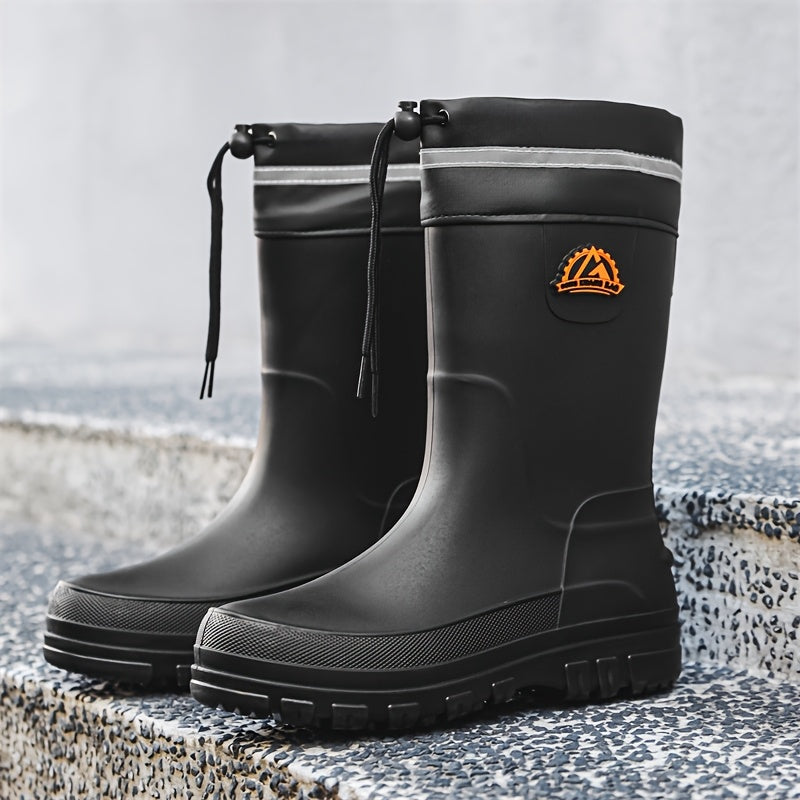Unisex Long PVC Waterproof Rain Boots - Lightweight & Durable