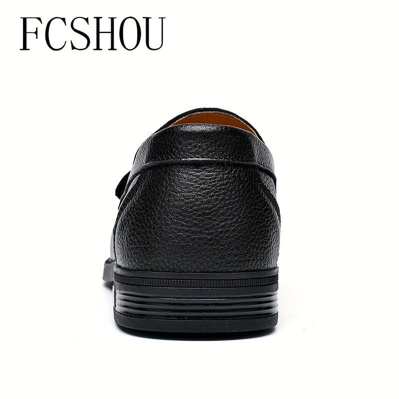 Men's High-End Split Leather Pointed Toe Loafers