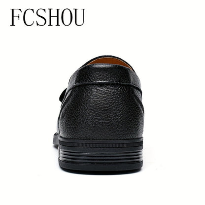 Men's High-End Split Leather Pointed Toe Loafers