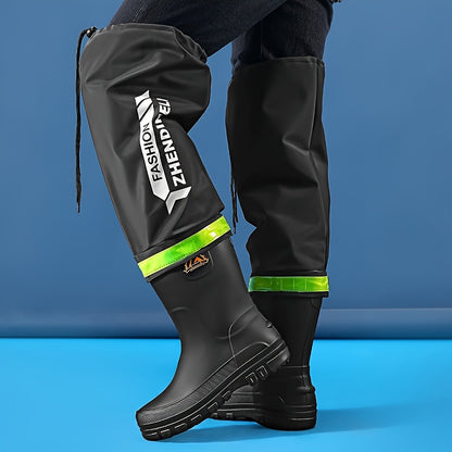 Men's Waterproof Long Rain Boots for Outdoor Travel