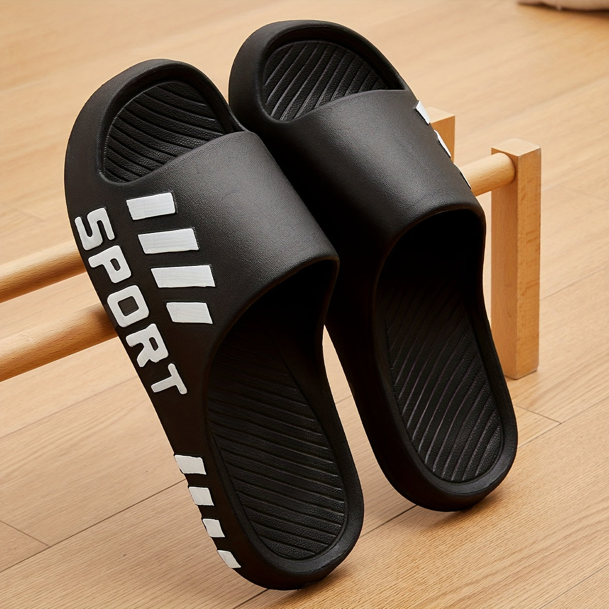 Men's stylish sports flip-flops, indoor non-slip couple slippers, casual and comfortable EVA material slippers, available in large sizes 48-49 - ayq