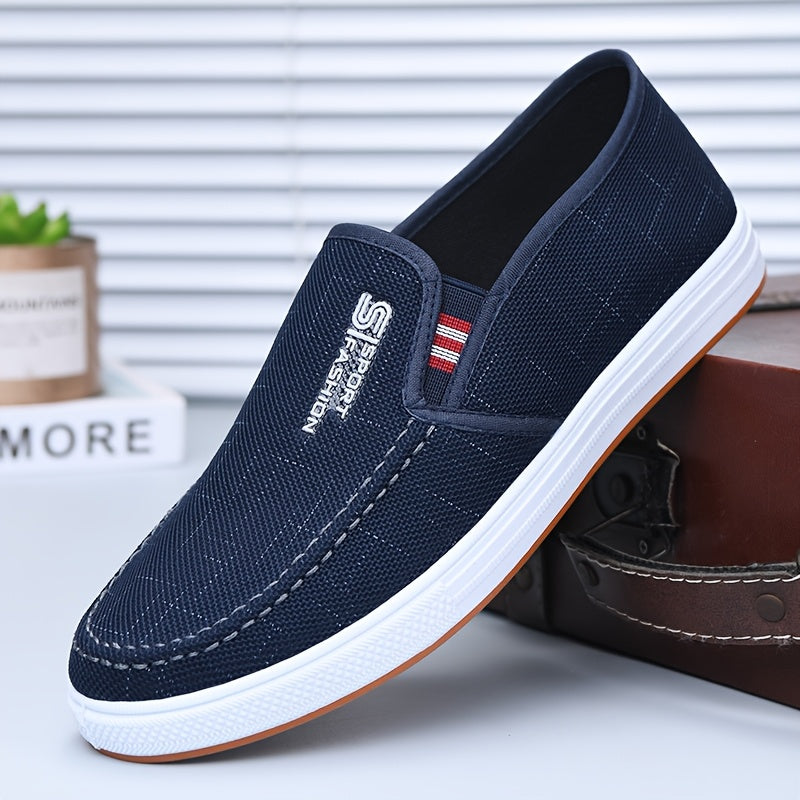 Men'S Casual Slip-On Loafers | Fabric Upper, PVC Sole, Slip-Resistant, Lightweight and Comfortable, Ideal for Daily Wear, Training, and Parties - ayq