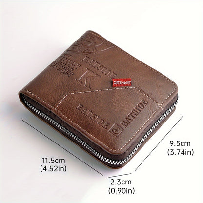 1pc Men's Business Wallet, Retro Letter Embossed Credit Card Holder, Gift For Men