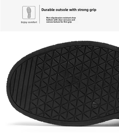 Men'S Winter Hiking Shoes - Cold Weather Traction Outdoors, Lace-Up Ankle Support, Cushioned EVA Insole - Synthetic Faux Upper - All-Terrain Traction for Snow, Ice, Mud - Low-Top Design - Black/Brown - Ideal for Hiking, Urban