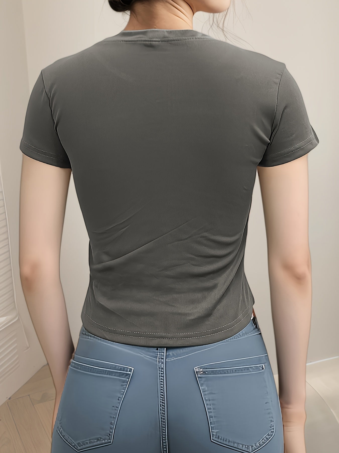 Women's Summer Slim-Fit Round Neck Short Sleeve T-Shirt - ayq