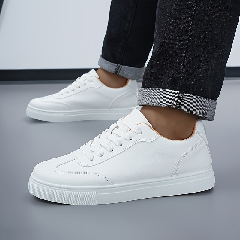 Men's Casual Lace-Up Sneakers in Classic Solid Colors