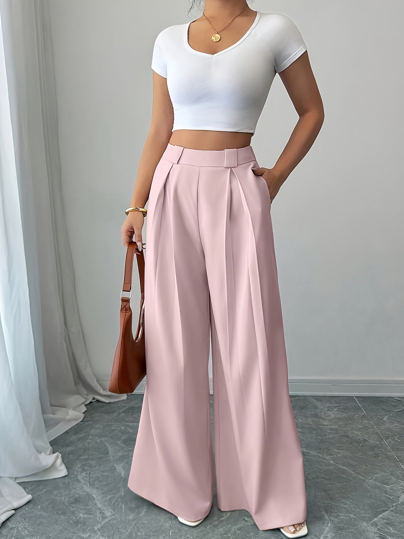 High-Waisted Wide Leg Culotte Pants for Elegant Daily Wear