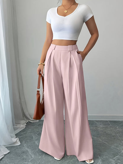 High-Waisted Wide Leg Culotte Pants for Elegant Daily Wear