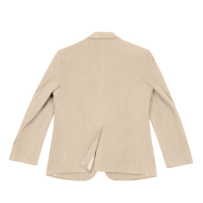 Men'S Navy Corduroy Blazer & Pants - Classic Notch Lapel, Casual Two-Piece Suit with Long Sleeves, Polyester Fabric, All-Season Wear, Casual Attire|Casual Style|Polyester Suit