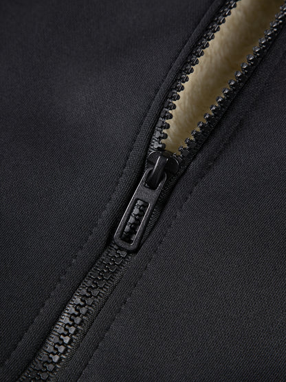 2 հատ տղաների համար նախատեսված բրդյա աստառով գլխարկով սվիտեր + առօրյա տաբատների հավաքածու, միագույն երկարաթև, կայծակաճարմանդով վերնաշապիկ՝ միջին ձգվողության տաք գործվածքից, աշուն/ձմեռ սեզոնի համար, իդեալական է