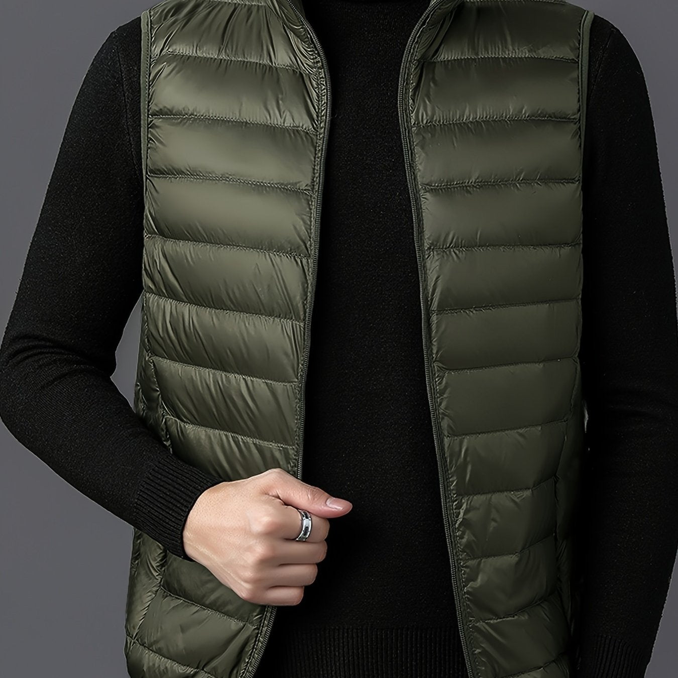 Men's Fashion Solid Color Single Vest, Youth Outdoor Sports Casual Jacket, Men's Spring Autumn Thin Stand Collar Cardigan Vest