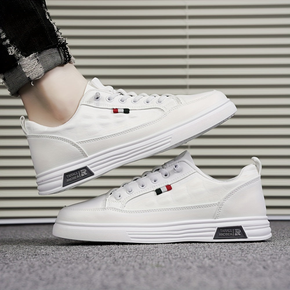 Men's Trendy Slip On Skate Shoes With Imitation Crocodile Skin Shaped Faux Upper, Non Slip Comfy Casual Shoes For Outdoor Street Walking Holiday Traveling - ayq