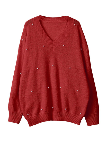Մեծ չափս - Կանացի հարմարավետ դեղին V-ձև օձիքով սվիտեր՝ մարգարիտ կոճակներով և բրդյա եզրերով թևքերով - Ասիմետրիկ եզր, երկրաչափական նախշ, առօրյա ձմեռային սվիտեր առօրյա հագուստի համար, Ձմեռային հագուստ | V-ձև օձիքով սվիտեր | Մարգարիտ կոճակների մանրամասներ, Sw