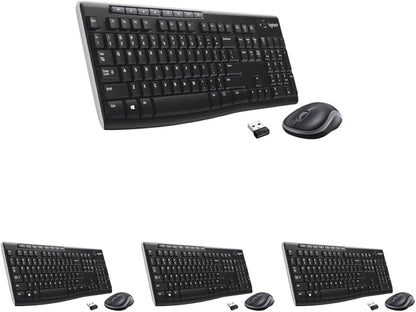 Logitech MK270 Wireless Keyboard and Mouse Combo for Windows, 2.4 Ghz Wireless, Compact Mouse, 8 Multimedia and Shortcut Keys, for PC, Laptop - Black