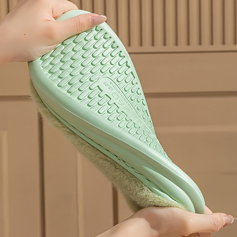 Cozy Plush Slippers for Men & Women - Winter Warm Indoor House Shoes with Non-Slip EVA Sole, Thick Cushioned Lining & Soft Round Toe - Unisex Slip-On Slippers for Home, Lounge, Bedroom (Men's & Women's Design), Slippers for G