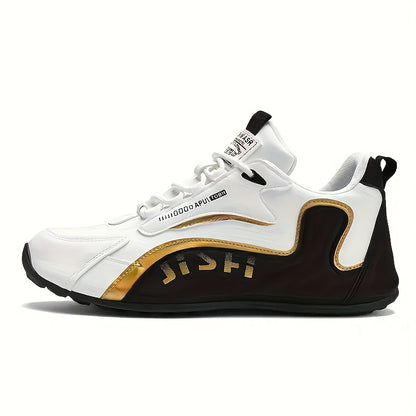 Men's Casual Comfort Training Shoes, Low-Top Lace-Up Sneakers for Walking, Outdoor Activities, and Travel - PU Upper, Fabric Lining, PVC Sole