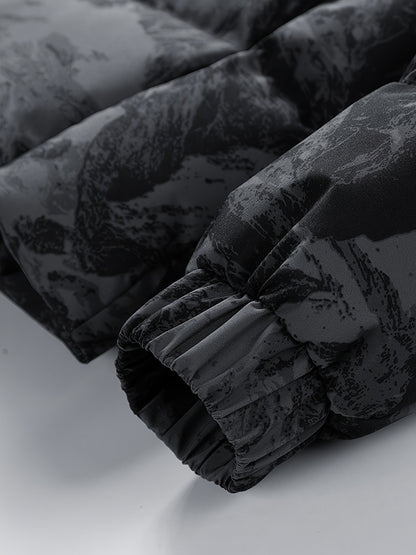 Men's Heavy-Duty Winter Thermal Hooded Jacket - Full-Zip Windproof Coat with Detachable Hood, Full-Zip Front Closure, Zipper Pockets - Machine Washable Cold Weather Jacket for Skiing, Snowboarding, Outdoor Activities - Camouf