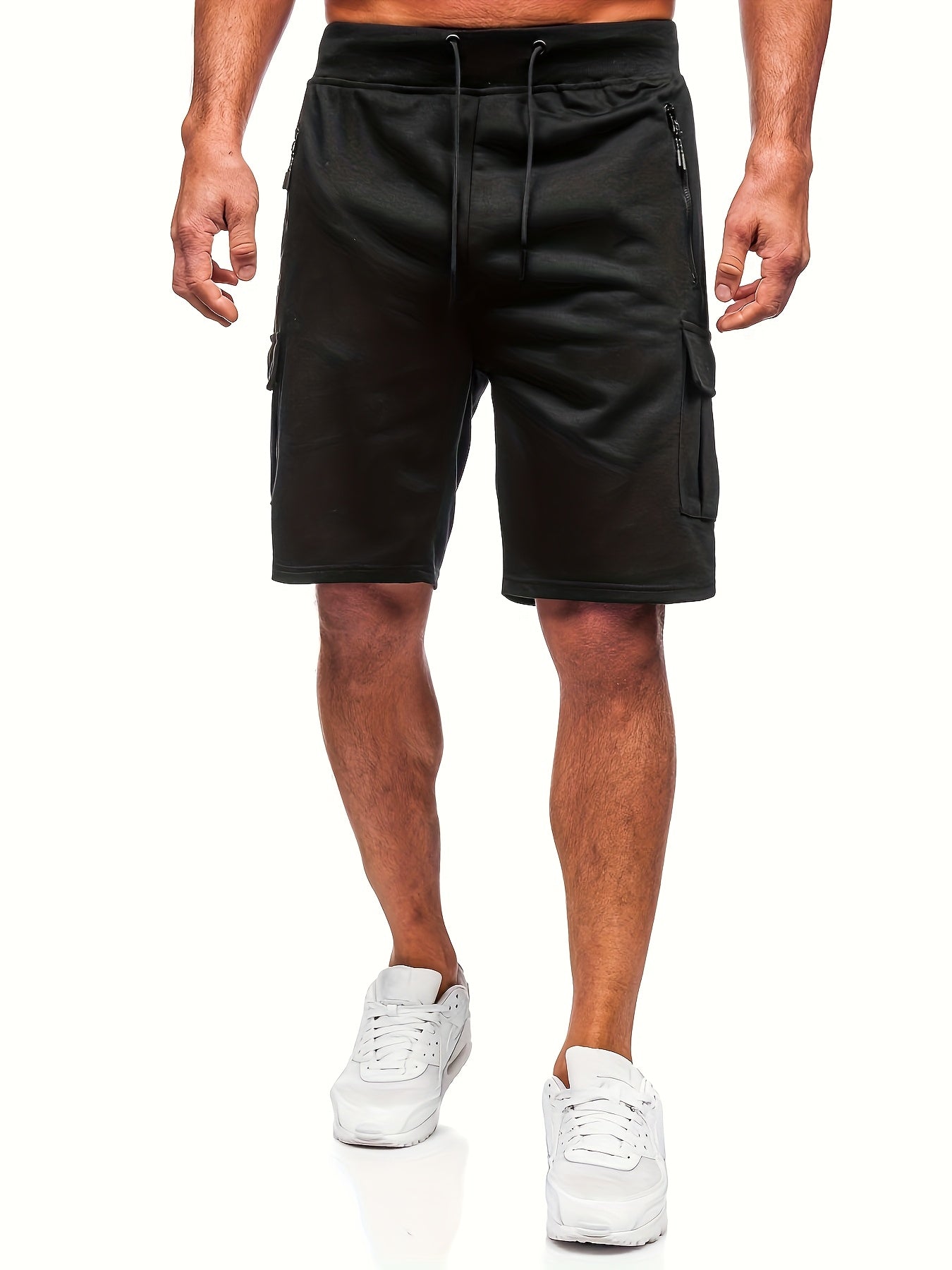 Men's Polyester Cargo Shorts with Multi-Pockets for Outdoor Sports