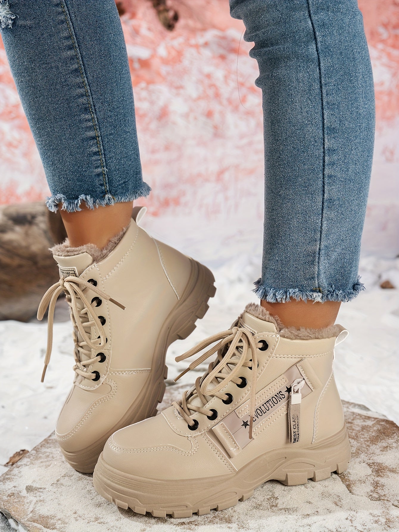 Կանացի ձմեռային ձնագնացքներ - Տաք երեսպատված, չսահող, բարձրակրունկ արտաքին ցանկացած առիթի համար կոշիկներ, ռիբավորված մեղմացնող ներդիրով, սև, իդեալական են ցուրտ եղանակի համար, ձմեռային կոշիկներ | Ոճային ձմեռային կոշիկներ | Դիմացկուն կոշիկներ