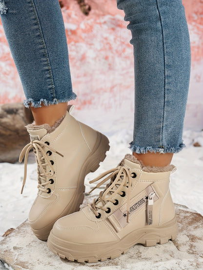 Կանացի ձմեռային ձնագնացքներ - Տաք երեսպատված, չսահող, բարձրակրունկ արտաքին ցանկացած առիթի համար կոշիկներ, ռիբավորված մեղմացնող ներդիրով, սև, իդեալական են ցուրտ եղանակի համար, ձմեռային կոշիկներ | Ոճային ձմեռային կոշիկներ | Դիմացկուն կոշիկներ