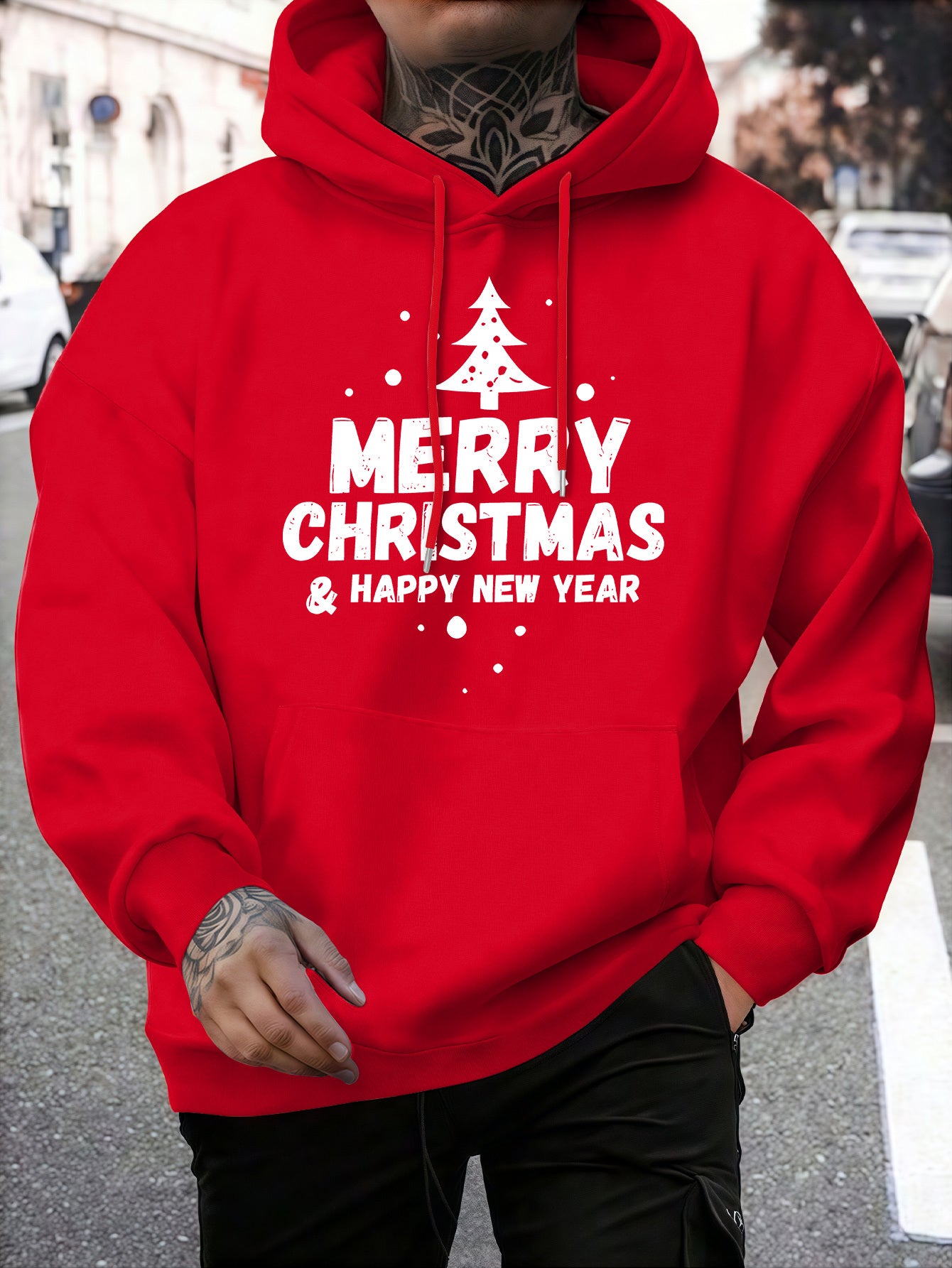 Men'S Fashion Trendy Hooded Sweatshirt | Casual Style, Regular Fit, Winter Season, Print Pattern, Slight Stretch Fabric