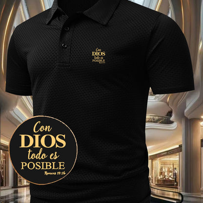 G884-DIOS Men's Short Sleeve Casual Summer Printed T-Shirt - Fashionable and Versatile Top, Geometric Design, Lightweight Golf Shirt - ayq