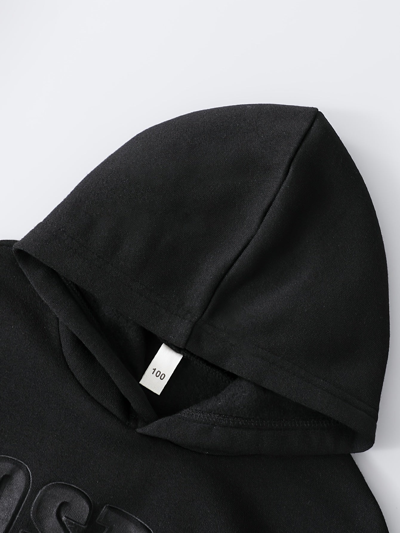 2pcs Set of 3D Embossed Letter Solid Color Thickened Hooded Sweatshirt for Autumn and Winter, Fleece-Lined Fabric with Comfortable Feel and Strong Warmth, Fashionable Versatile Unisex ' Hoodie with Round Neck Pullover, Perfec