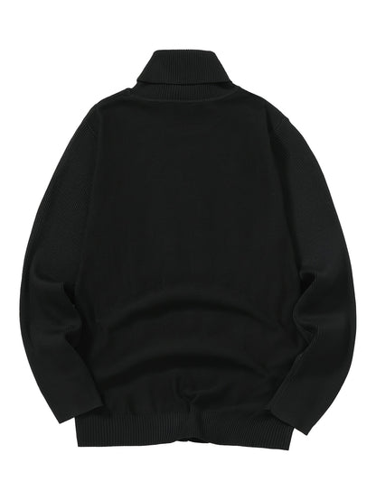 Տղամարդու միագույն, բարձր օձիքով սվիտեր, բարձր առաձգական, ոճային, հարմարավետ և տաք վերնաշապիկ, հարմար է աշնանը և ձմռանը բացօթյա հագուստի համար, հիմնական շերտի սվիտեր, գծավոր տրիկոտաժե բարձր օձիքով սվիտեր - երկար թևքով պուլովեր, առանձնահատկություններ