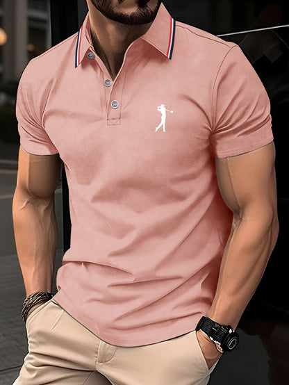 Golf Print Polo վերնաշապիկ, տղամարդու վերնաշապիկ, ամառային պատահական կարճաթև վերնաշապիկ