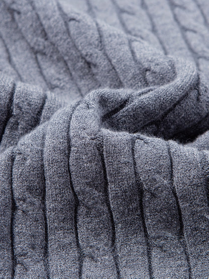 Men's Thick Winter Knit Sweater - High-Elastic Breathable Round Neck Pullover with Cross-Over Collar & Asymmetric Hem, Warm Casual Sweater for Fall/Winter, Machine Washable (Suitable for Daily Wear, Parties, Skiing) - Non- So