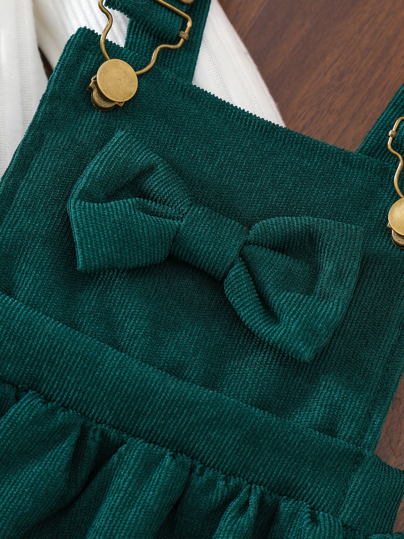 2 հատ մանկական ձմեռային հագուստի հավաքածու. Հարմարավետ փափուկ թևքերով զգեստ և A-գծի ժապավեն՝ օձիքով և ծոպերով զարդարանքով - փափուկ, տաք հագուստ լուսանկարահանումների համար, Սուրբ Ծնունդ (ձեռքով լվացվող), իդեալական է բացօթյա օգտագործման համար