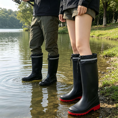 Unisex Drawstring PVC Rain Boots Waterproof and Non-Slip