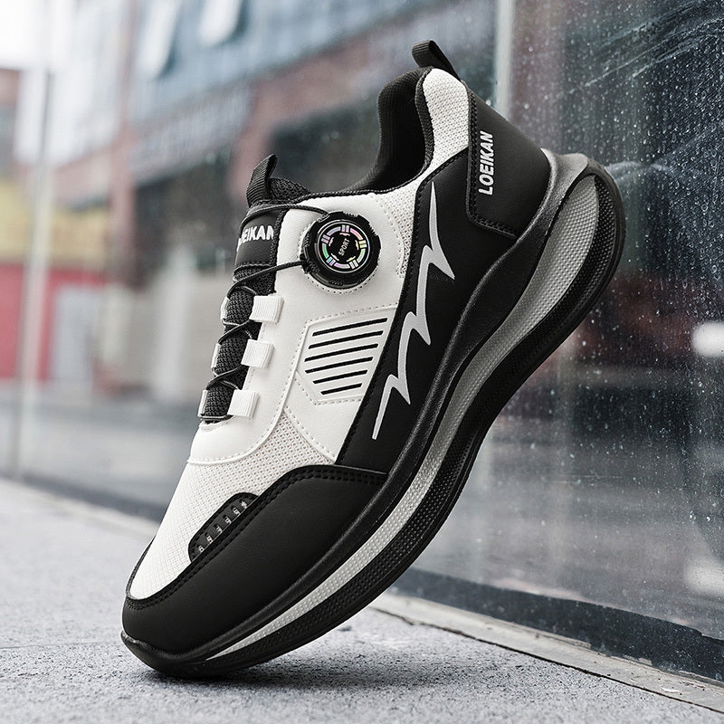 Men's Low-Top Casual Sneakers with Twist Buckle Design