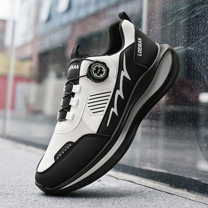 Men's Low-Top Casual Sneakers with Twist Buckle Design