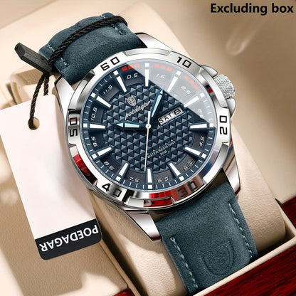 POEDAGAR Men's Casual Quartz Watch with Date & Waterproof