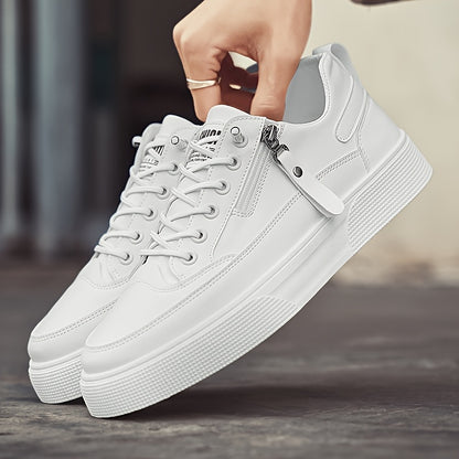 Men's Casual Side-Zip Sneakers Lightweight Low-Top Shoes