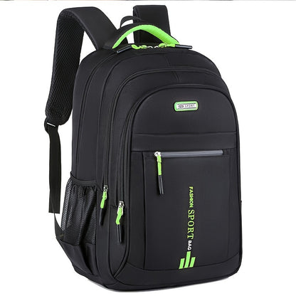Large Capacity Waterproof Travel Backpack for Men - Durable Nylon, Adjustable Straps, Multi-Compartment Business and School Bag, Black, Backpack for Travel