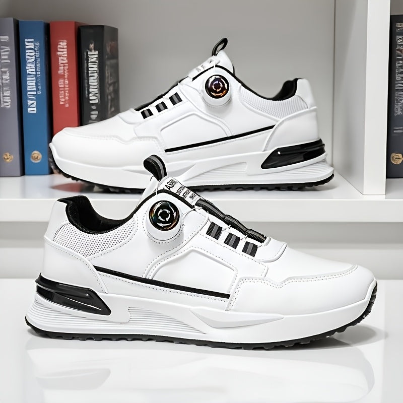 [sneakers] Men'S Large Size Running Shoes | Casual Sports Footwear, Cross-Training, Low-Top, Faux, Lace-Up, All-Season, Solid Color - ayq