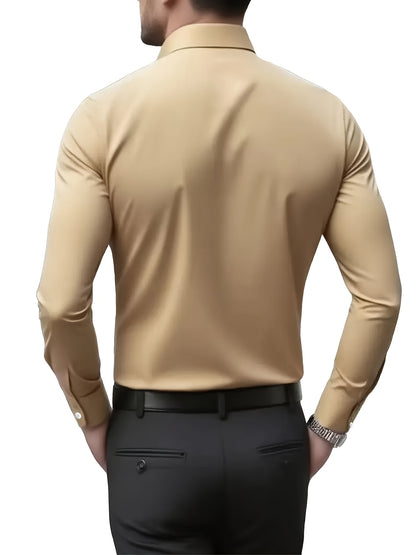 Men's Slim Fit 2-Piece Suit Set Long Sleeve Shirt & Tapered Pants