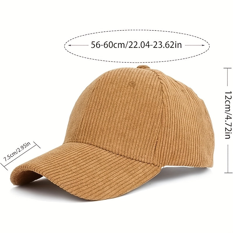 Adjustable Corduroy Baseball Caps for Men and Women, 3-Pack