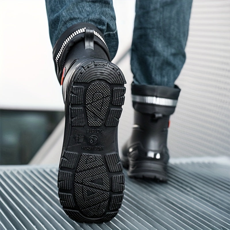 Men's Lightweight Waterproof PVC Rain Boots for Outdoor Use