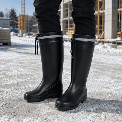 All-Season Tall Waterproof Rain Boots with Fleece Lining