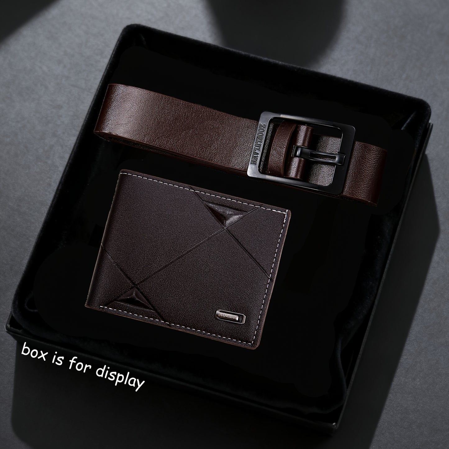 Men'S Business Casual Belt and Wallet Set | Premium Faux Leather, Simple and Elegant Belt with Practical and Exquisite Card Case, Ideal for Daily Travel and Business Activities (Box Not Included)