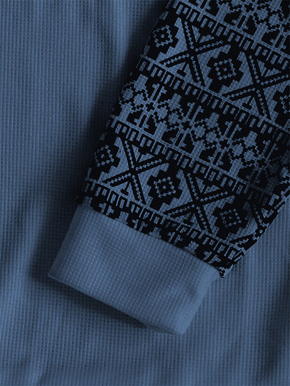 Տղամարդու երկարաթև մարզաշապիկ՝ խիտ վաֆլի տրիկոտաժից, աշնանային, իդեալական է առօրյա հագուստի համար